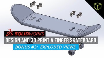 SOLIDWORKS Finger Skateboard - Exploded Views