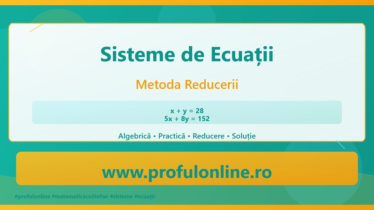 Sisteme de Ecuații - Rezolvare Algebrică și Aplicații Practice