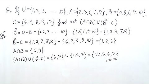Question on Union, Intersection, Difference, Complement of set | Set theory