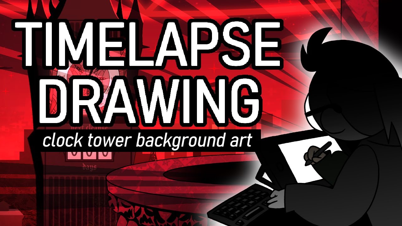 Hazbin Hotel Cityscape - Timelapse Drawing