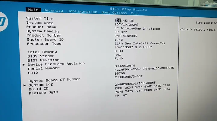 HP all in One 24 df1xxx - How To Enter Bios (UEFI)