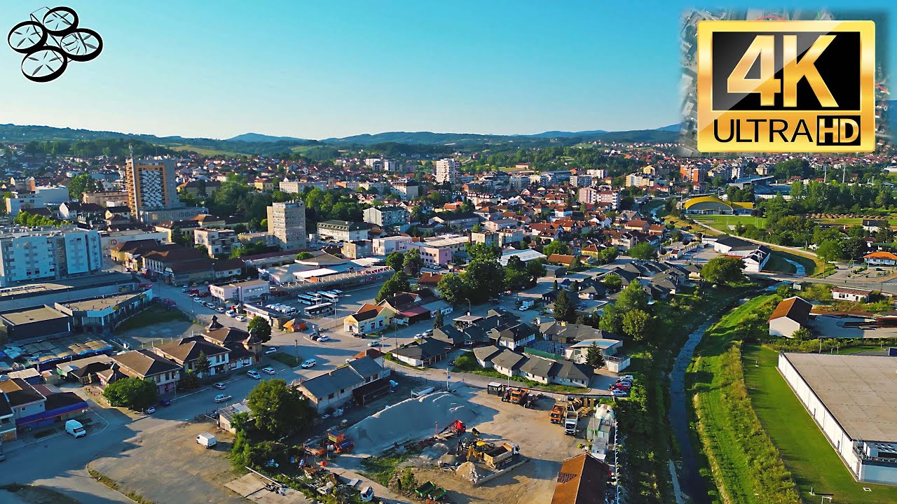 Zgrada nekadašnjih Dečjih novina iz vazduha 4K (Aerial video of Gornji Milanovac)