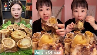Mukbang bone marrow asmr- 牛骨髓 - 쇠고기 골수 - 牛骨髄 - thánh ăn tủy xương #571 Jin Jin Official
