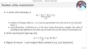 Econometrics for Ph.D. students: 6 Multinomial choice and the multinomial logit model