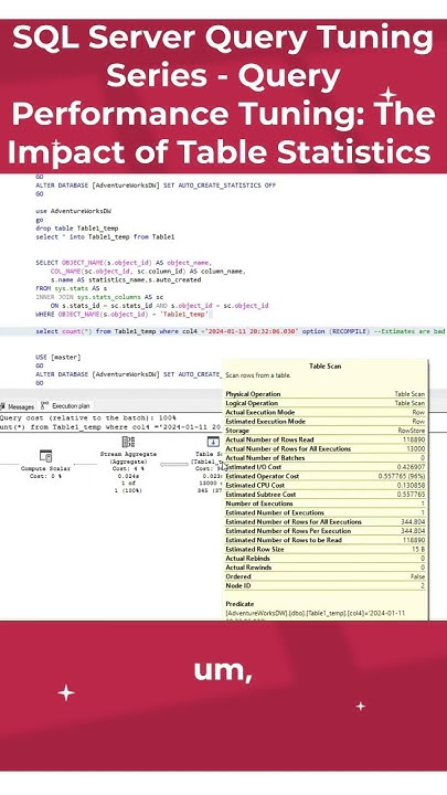 SQL Server Query Tuning Series - Query Performance Tuning: The Impact ...