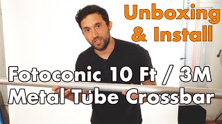 UNBOXING & INSTALL: FOTOCONIC 10 Ft / 3M Metal Tube Crossbar for Neewer Background Support System!