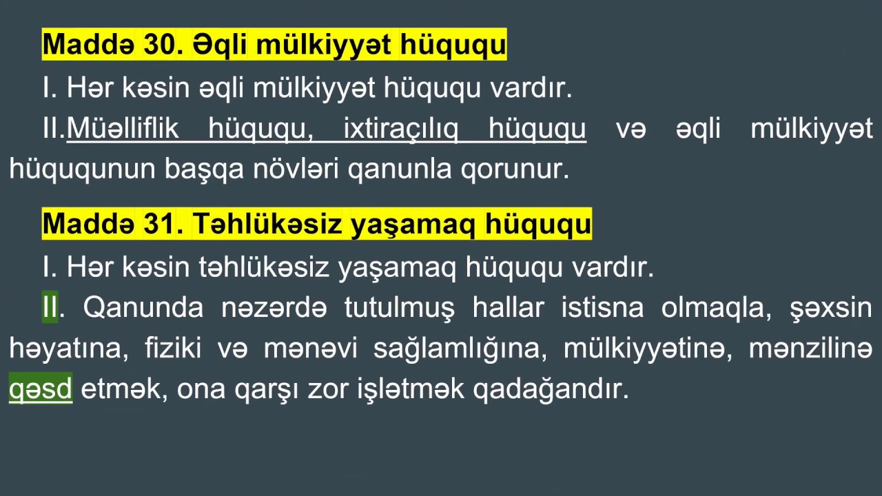 Dövlət Qulluğu (QANUNVERİCİLİK) Dərs-3 Konstitusiya 24 - 51