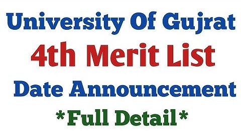 Uog 4th merit list date announcement 2022||#uog #admission #merit #list