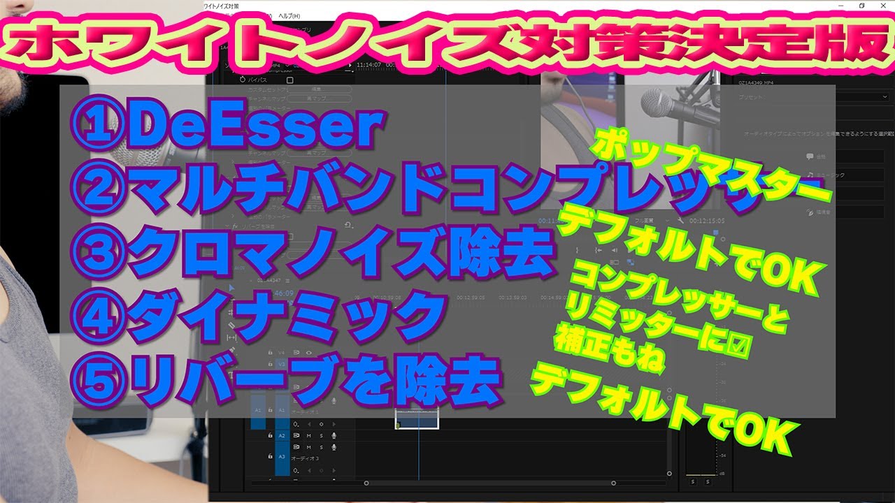 ホワイトノイズを消す Mke0を室内撮影で使うとホワイトノイズが盛大で困る そんな人必見 カメラの設定とプレミアプロでかんたん編集 Youtube