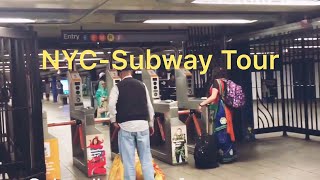 E train subway tour, Queens to Manhattan port authority bus terminal. (New York City)