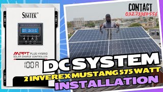 Simtek Mppt 100A charge controller with 2 Inverex Mustang 575 watt solar panel installation