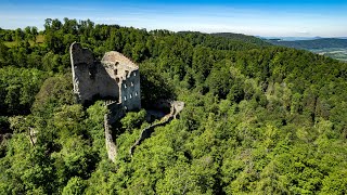 Ruine Altbodman mit Blick auf den Bodensee