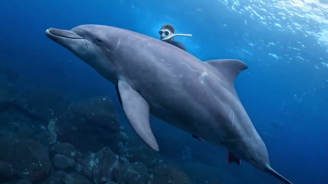 Dolphin skin dive at Mikurajima Island in Tokyo(東京都御蔵島のイルカ)
