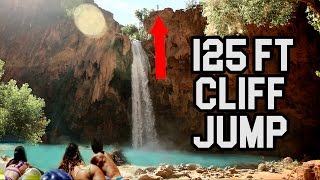 CLIFF JUMPING IN THE GRAND CANYON! 125 ft (4K)