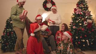 Festive Family Moments: Free Stock Video of Merry Christmas and Happy Holidays