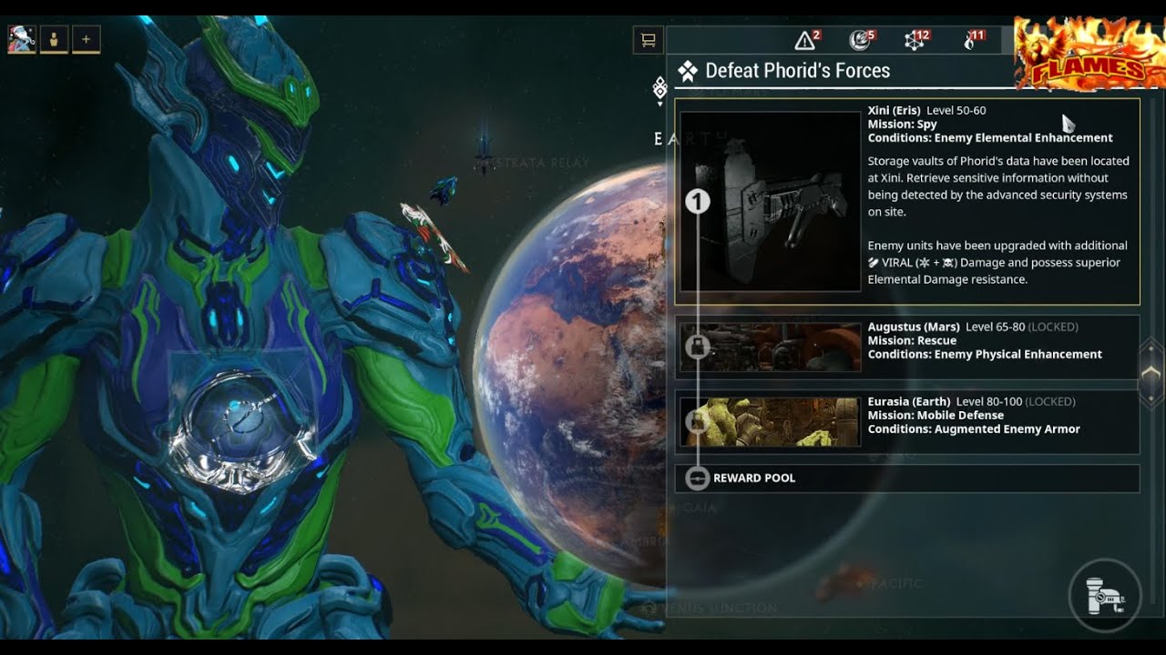 Warframe Xini (Eris) Mission Spy level 50-60