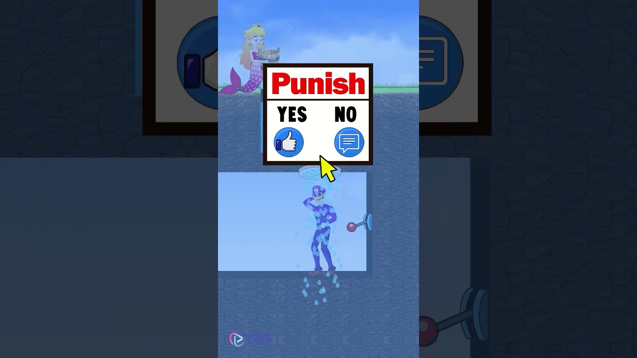 Greedy Waluigi vs Mermaid Peach And The Ending 💪 &hearts;️ #shorts #mario #story