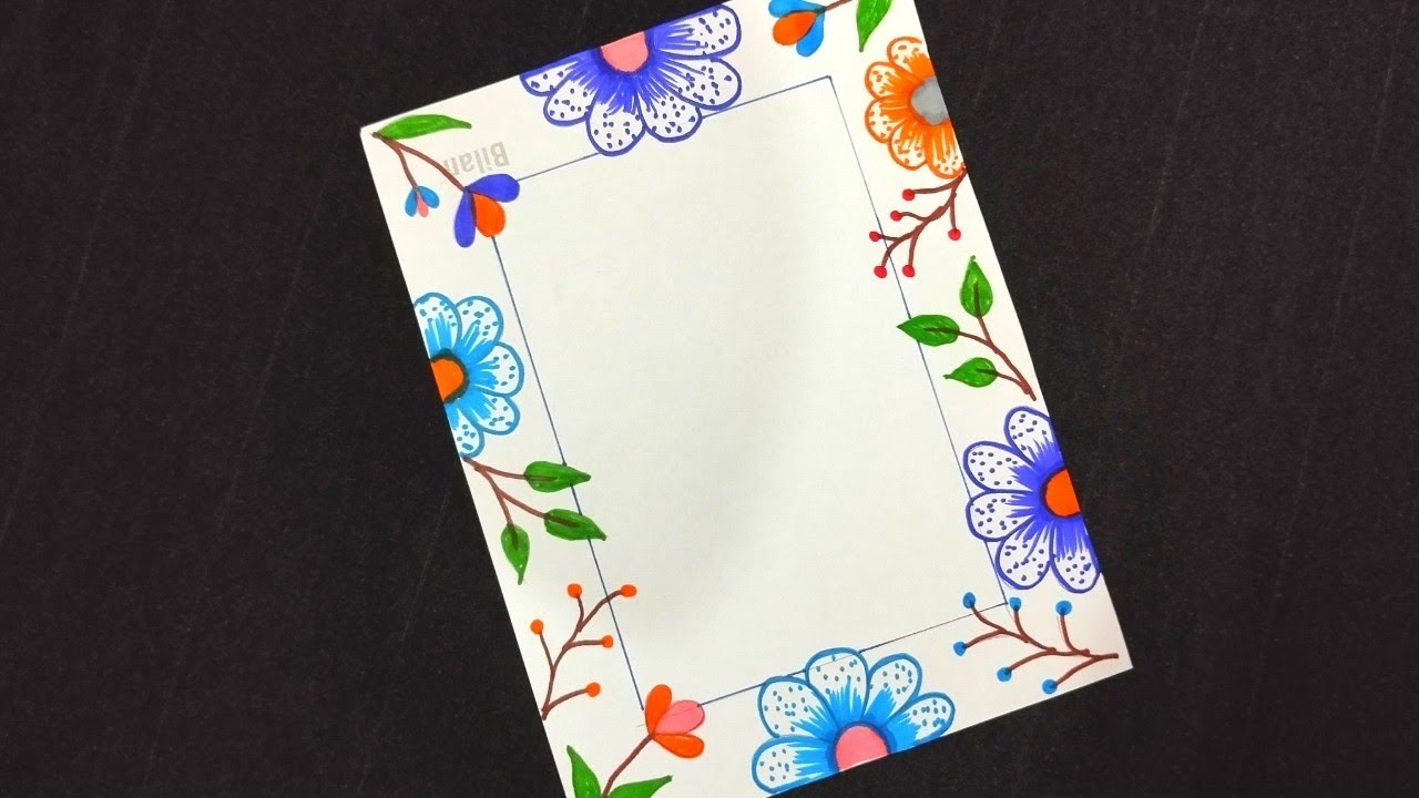 Border design drawing// Cover page design drawing for project. - YouTube