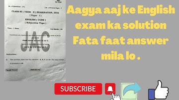 Today exam jac English core full solution #knowledgehome