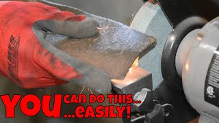 How I sharpen a lawnmower blade easily.