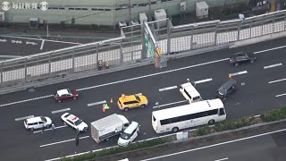 東名で5台玉突き事故　6人軽傷　渋滞最後尾に追突か　海老名