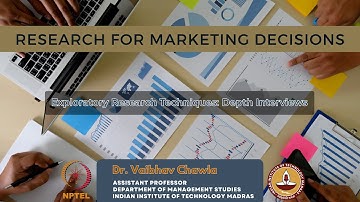 Exploratory Research Techniques:  Depth Interviews