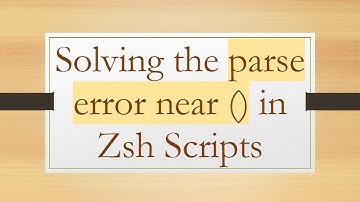 Solving the parse error near () in Zsh Scripts