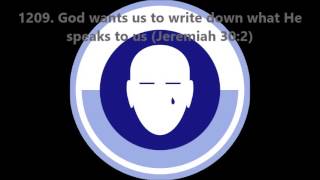 1209. God wants us to write down what He speaks to us (Jeremiah 30:2)