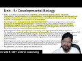 CSIR NET Life science syllabus analysis unit 5 developmental biology | Shomu Biology toppers secret