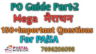 Full Marathon/PO Guide Part-2/150+Important questions/ For PA/SA@PostalMission ​