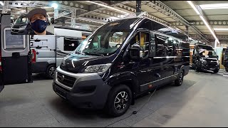 ORANGE CAMP OC K6 EB BLACK COLOUR RV CAMPER VAN FIAT DUCATO WALKAROUND AND INTERIOR