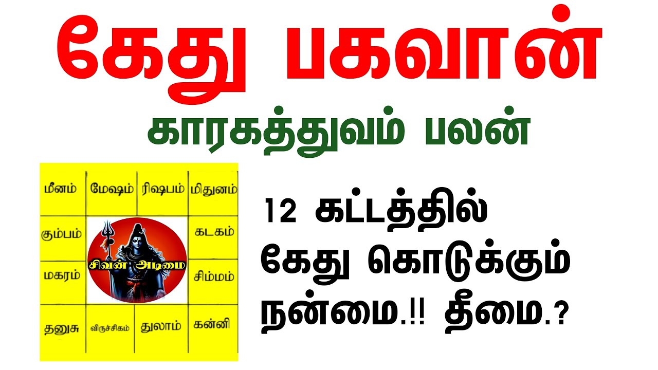 கேது பகவான் காரகத்துவம் பலன் / kethu bagavan karagathuvam palan in tamil