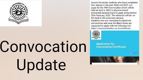 Assam University Silchar|| 19th Convocation Update || Fully Explained|| Date of convocation||