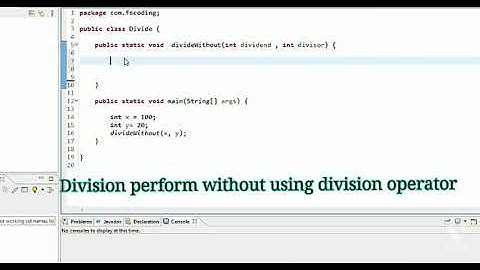 The division performs without using the division operator in java| FS Coding | Programing