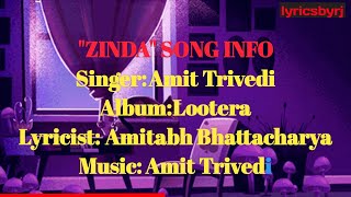 Zinda hu yarr kaafi hai Lootera Song With lyrics | Amit Triwedi | Ranveer Singh, Sonakshi Sinha