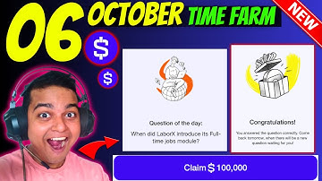 Time Farm Answer Today - Time Farm Airdrop | Time Farm Oracle Of Time 6 & 7 October - Daily Combo