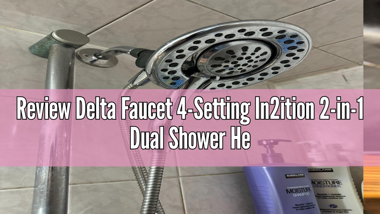 Review Delta Faucet 4-Setting In2ition 2-in-1 Dual Shower Head with Handheld, Chrome Round Shower He