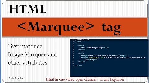 HTML Tutorial tag- HTML marquee tag | HTML Scrolling text Hindi/Urdu