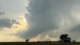 5-11-23 Supercell with rotating updraft forming near Velma, Oklahoma | Timelapse