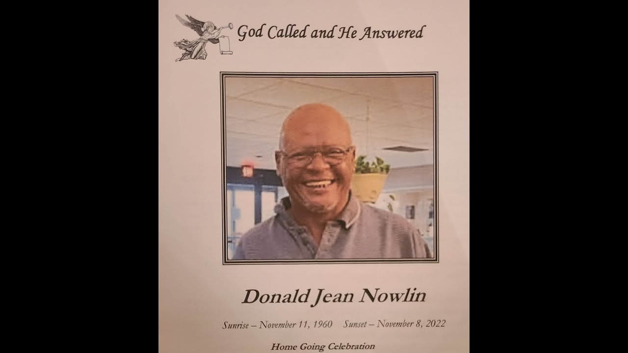 Donald Jean Nowlin Funeral Service - YouTube