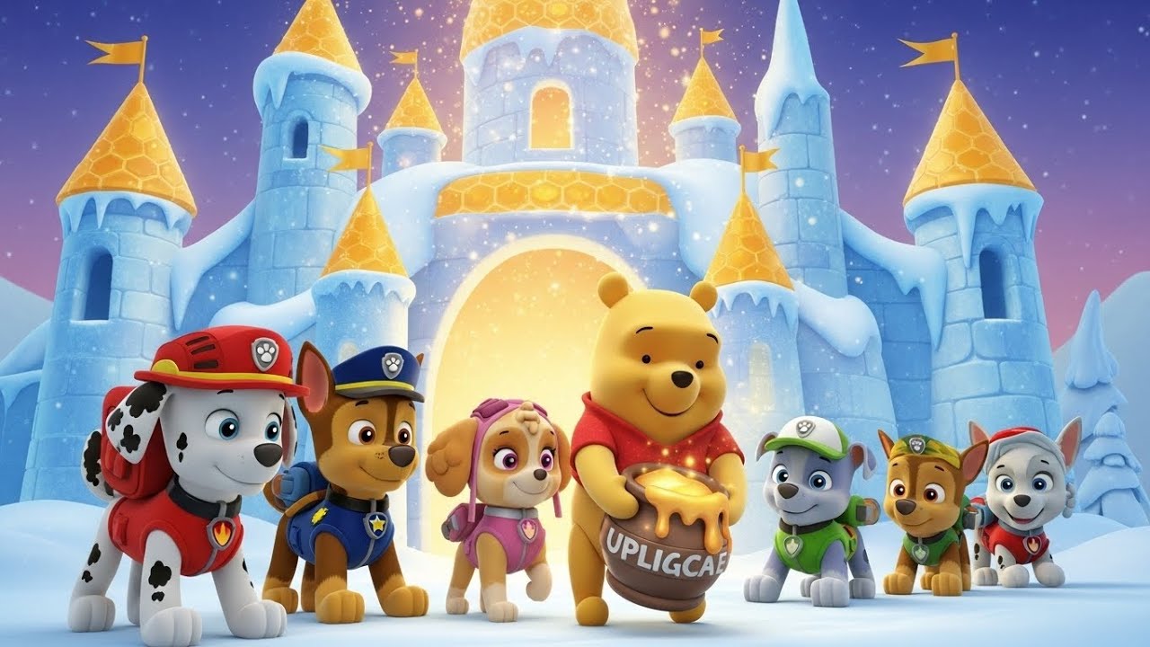 Paw Patrol and Winnie the Pooh Bedtime Story | Brave Helpers in a Honey Snow Castle