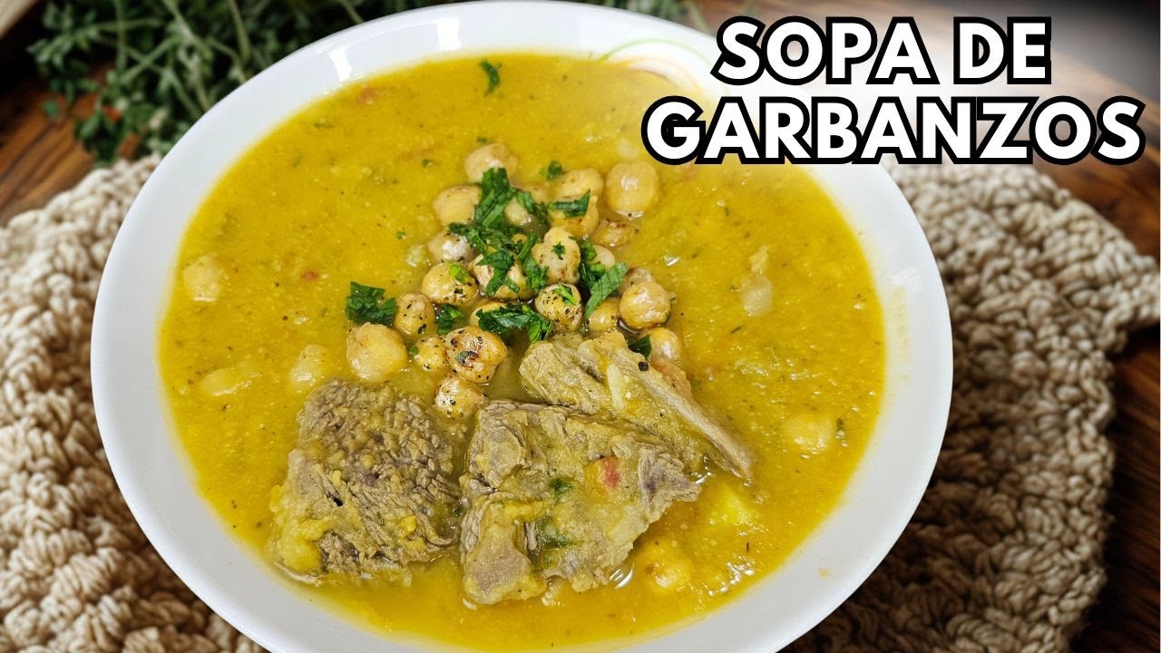 Sopa de Garbanzos con Costilla de Res | Receta casera