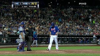 CHC@NYM: den Dekker pads Mets' lead with a walk