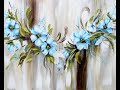 Easy Painting / Floral / Blending Acrylics / Blue Beauties / Einfach Malen / Farben verblenden/ V382