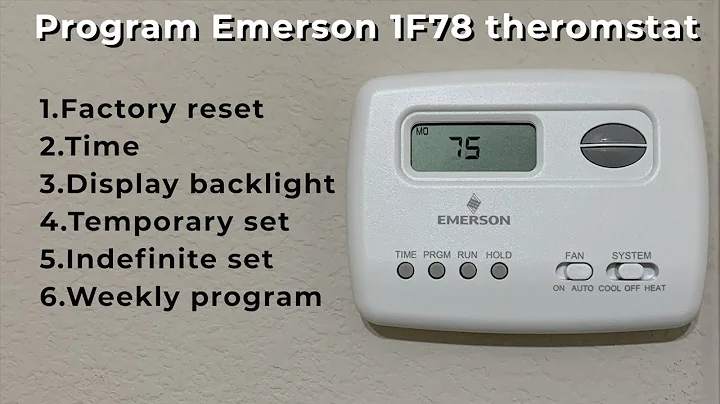How to: Program: Emerson 1F78 White Rogers Thermostats
