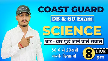 Science PYQs MCQs for Navy MR/SSR | Coast Guard DB/GD Exam | 8pm Live by Ravinder Sir