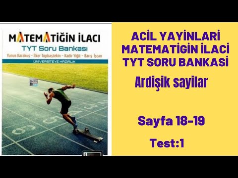 ACİL YAYINLARI MATEMATİGİN İLACİ TYT SORU BANKASİ Ardişik sayılar test:1