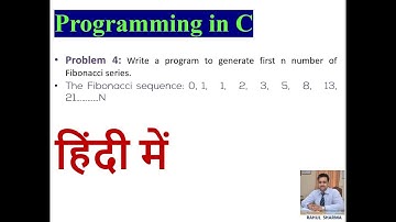C program to generate first n number of Fibonacci series | C language tutorial videos | in Hindi