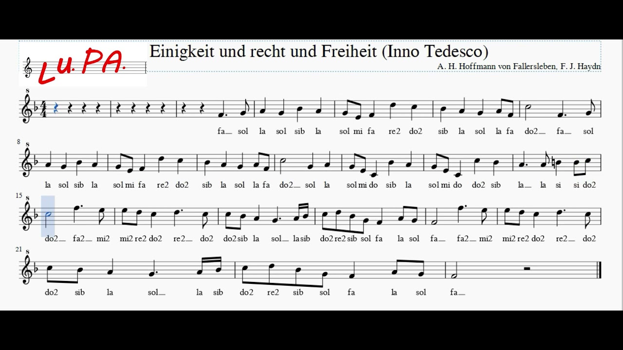 Inno Nazionale della Germania - Karaoke - Flauto - Note - Spartito ...