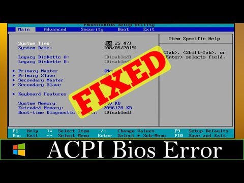   FIXED Error ACPI BIOS Error Problem Issue 100 Working